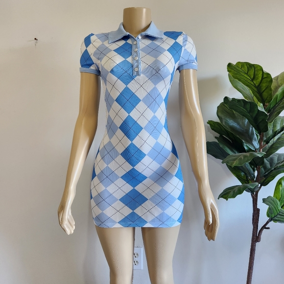 Princess Polly Dresses & Skirts - Princess Polly Shaken Dreams Mini Dress Blue White Color Size 2